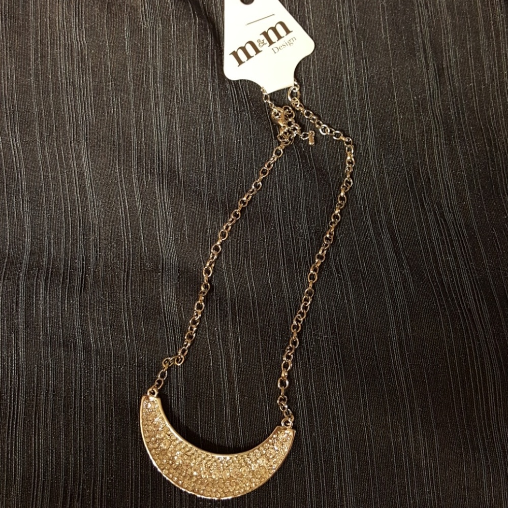 Blinging cresent moon necklace 16"